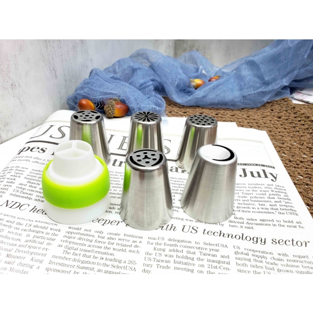 HS-406 6入俄羅斯不鏽鋼花嘴組