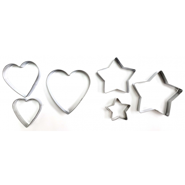 8701S 不鏽鋼心星餅乾模(6入)