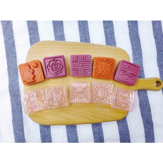 粉水晶手工月餅.綠豆糕兩用模