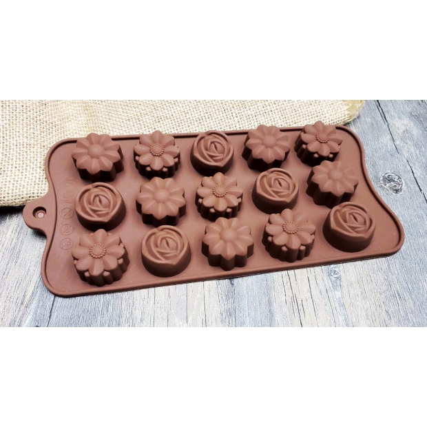 2046 綜合花朵巧克力模