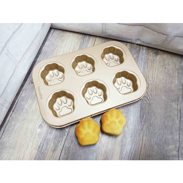 G7178 金不沾 熊好六連烤模 (熊掌)