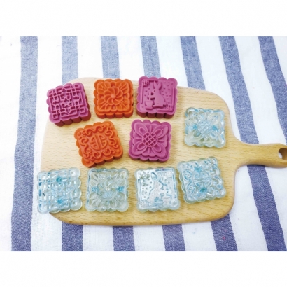 TR-048C-2 1.2兩 藍水晶手工糕餅模-方形