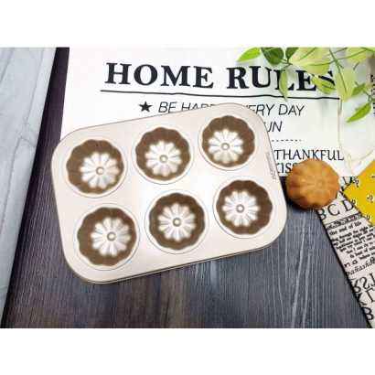 G7176 金不沾 花餅六連烤模